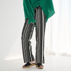 블랙앤화이트 슬림라인 밴딩팬츠_P421392660