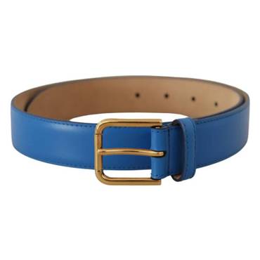 이스퀘어 4841530 Dolce  Gabbana Elegant Leather Belt with Engraved Womens Buckle