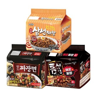 팔도 짜장면4입+틈새매운짜장4입+일품삼선짜장4입