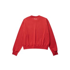 Unisex Stamp Crop Sweatshirt Red