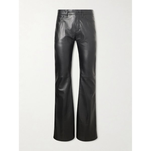 플레어 패널 가죽 팬츠 46376663162969998