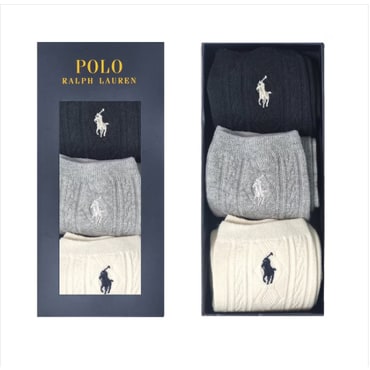 폴로 랄프 로렌 숙녀 멀티 케이블  3족세트 여성양말  polo13298