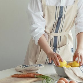 송월타월 한국도자기 레떼드파리 스트라이프 앞치마(블루/핑크)