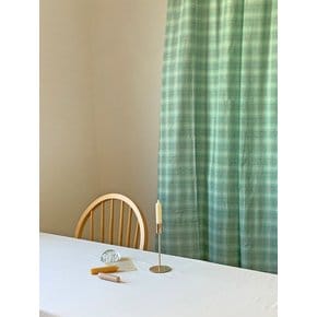 윈터 그린 체크 빈티지 커튼