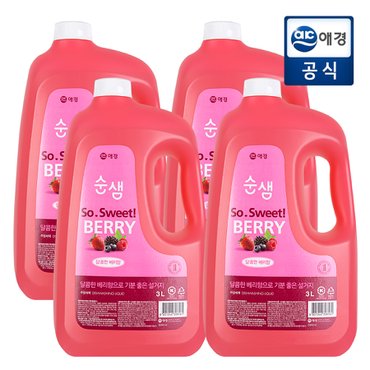 순샘 주방세제 베리 3L 용기 x 4개