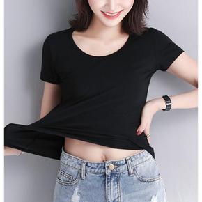 슬림 여성 유넥 기본티 U넥 이너 티셔츠 반팔티 흰 면티