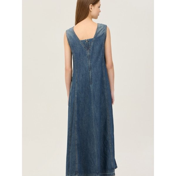 민소매 A 라인 데님 원피스_BAOP13441IN