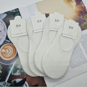 여자 덧신 화이트 색상 양말 발목 없는 짧은 데일리용 풋커버(WFP8CRO)