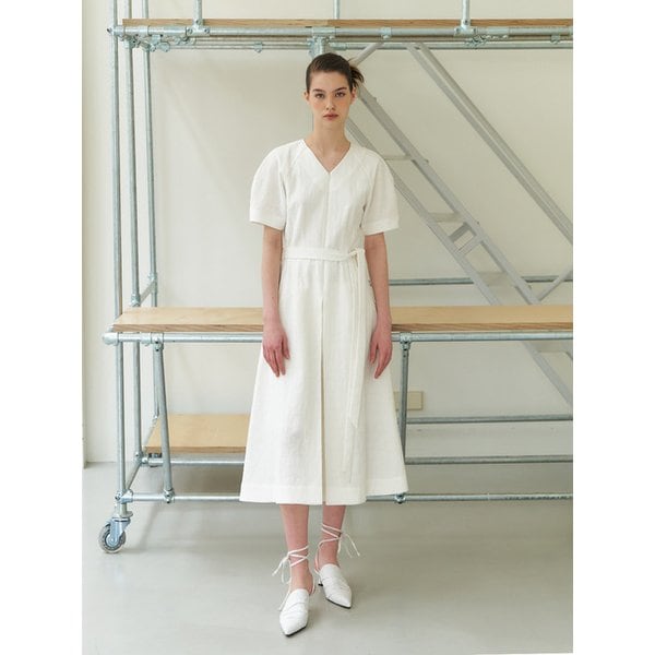 RTR PUFF SLEEVE ZIP DRESS _2COLORS