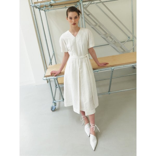 RTR PUFF SLEEVE ZIP DRESS _2COLORS