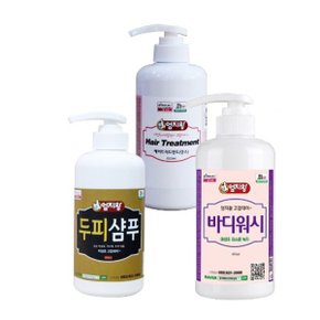 엄지왕 어성초 두피케어 샴푸 500ml+트리트먼트 500ml+바디워시 500ml 3종세트