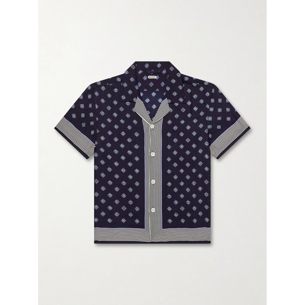 보디 캠프 칼라 프린트 실크 보일 셔츠 46376663162957865