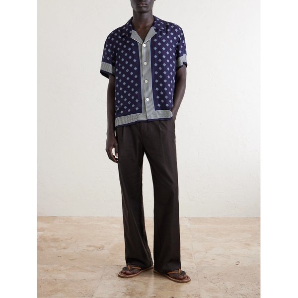 보디 캠프 칼라 프린트 실크 보일 셔츠 46376663162957865