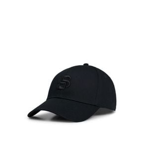 자수 더블 B 모노그램 코튼 트윌 캡 블랙