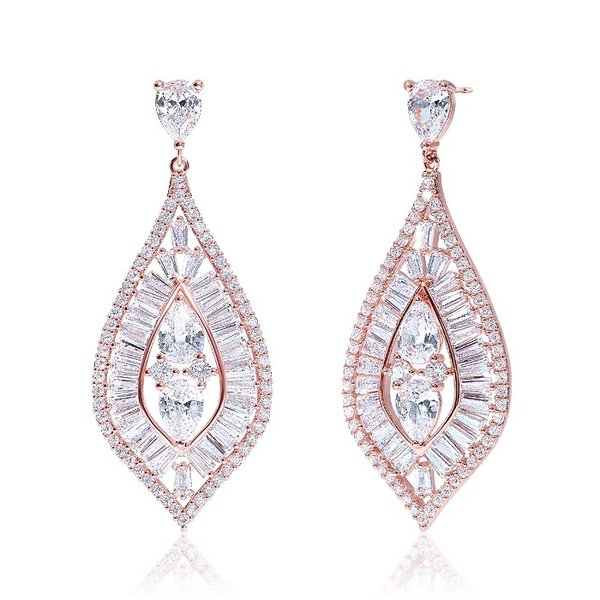 14k G.F 라옹 크리스탈 드롭 귀걸이 EA2884