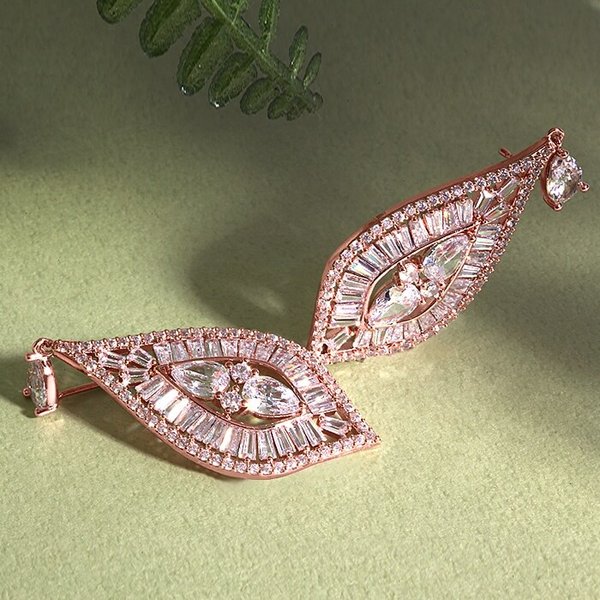 14k G.F 라옹 크리스탈 드롭 귀걸이 EA2884