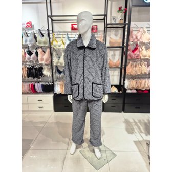 비너스 [시흥점] S 솔브 ) 꽈배기 극세사 남성 파자마 세트 [SEV248MS-GY]