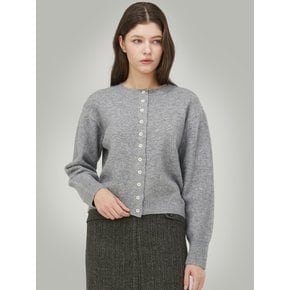 라운드 Wool 니트 가디건_Gray