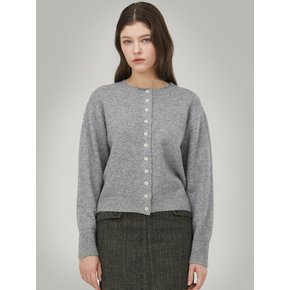 라운드 Wool 니트 가디건_Gray