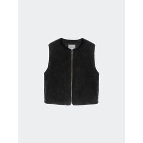 AVA FUR VEST BLACK