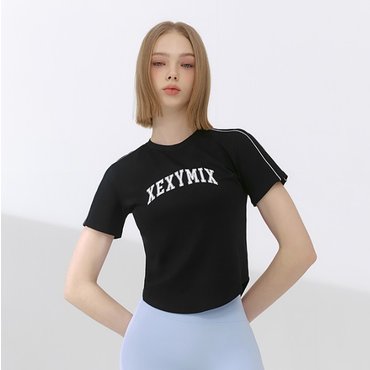 젝시믹스 파이핑 배색 크롭 숏슬리브 (XFK2TS1102)