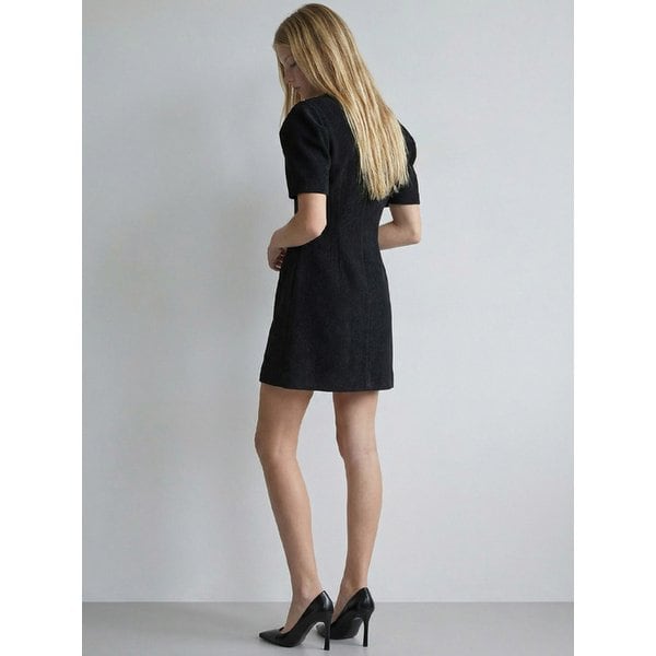 퍼프슬리브 피치 드레스_BLACK