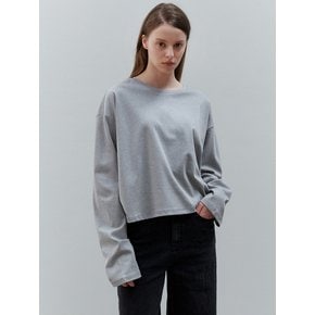 round crop t-shirt gray