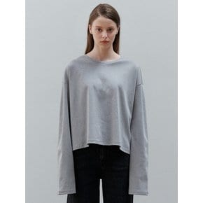 round crop t-shirt gray