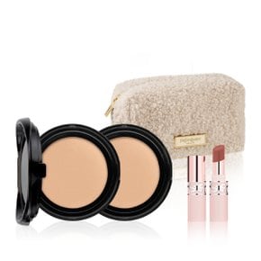 [3월/SSG단독] 메쉬 핑크 쿠션 리필 듀오 세트(+러브누드 립 미니+파우치)