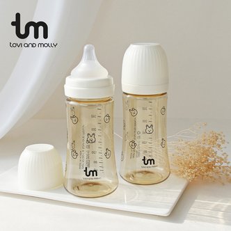 토비앤몰리 [젖병&젖꼭지솔 증정]트윈젖병 PPSU 돗바니 280ml(화이트, 바닐라)