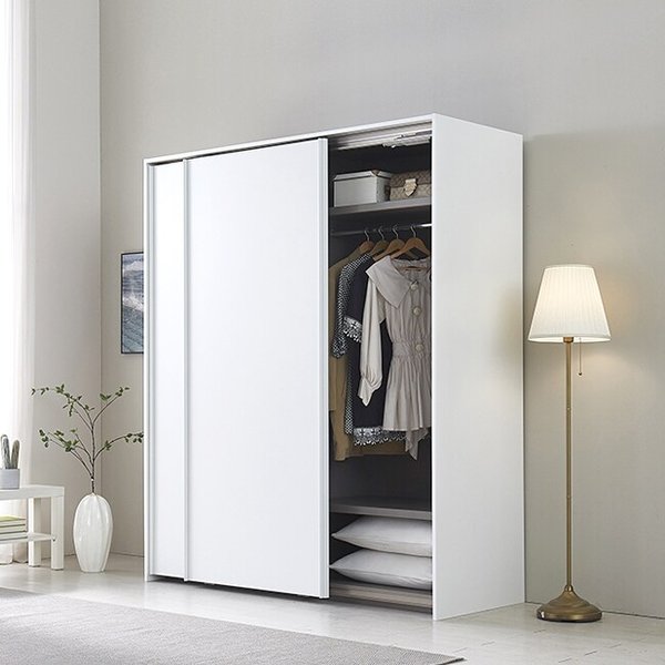 쥬피터 E0 슬라이딩 키큰 옷장 2000 행거형 (2도어 W2055)