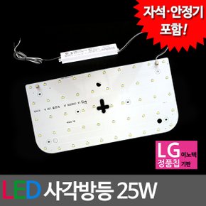 LED모듈 사각방등 LG칩 25W (안정기 자석포함)