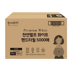 천연펄프 화이트 핸드타올 5000매