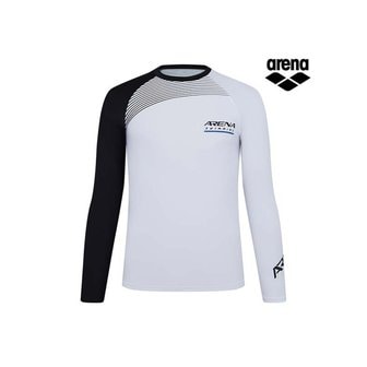 아레나 남성 임팩트 레저 래쉬가드 A4BM1RR02WHT