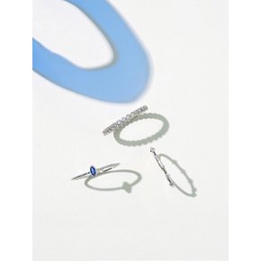 Blue oval ring 3set ring