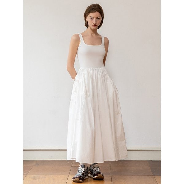 Sleeveless mix dress_White