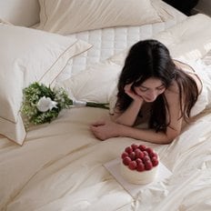 코모 레브 60수 고밀도순면 텐셀모달 차렵이불 베개세트 (Q)