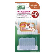 GUM : SS ~ M 40 (껌) 치주 프로 케어 소프트 픽 치간 브러쉬 부드러운 고무 타입 케이스 포함