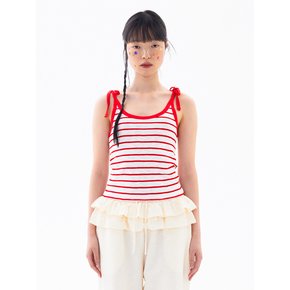 MARINE STRIPE SLEEVELESS, RED