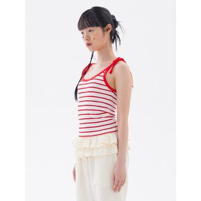 MARINE STRIPE SLEEVELESS, RED