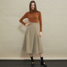 Pintuck Aline long skirt Beige