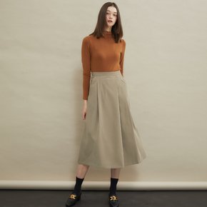 Pintuck Aline long skirt Beige