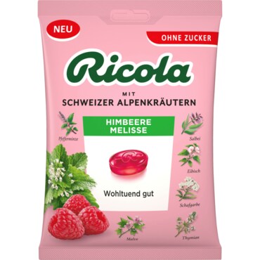  리콜라 Ricola 무설탕 목캔디 라즈베리 레몬밤 75g