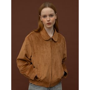 CO ROUND COLLAR SUEDE JACKET_CAMEL