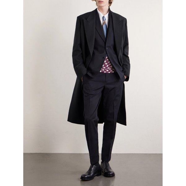 더블브레스트 헤링본 코튼 울 블렌드 코트 46376663163006636