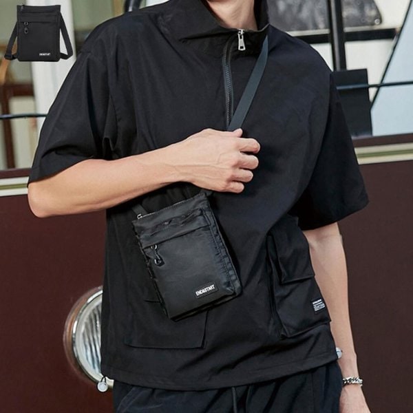 [옷자락] 남성 폴리에스터 방수 슬림 세로형 크로스백