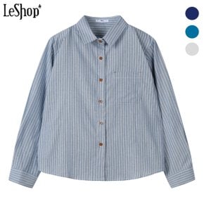 스프링 스트라이프 린넨 셔츠 (BP1BL014A)