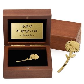 순금 카네이션 미니우드케이스 3.75g 24K 부모님선물 스승의날감사 .