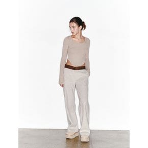 RIBBED KNIT PANTS (OATMEAL)