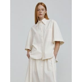 WILLOW cotton half sleeve shirts [ivory]